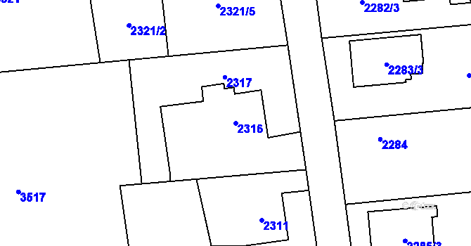 Parcela st. 2316 v KÚ Bolatice, Katastrální mapa