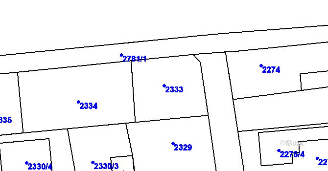 Parcela st. 2333 v KÚ Bolatice, Katastrální mapa