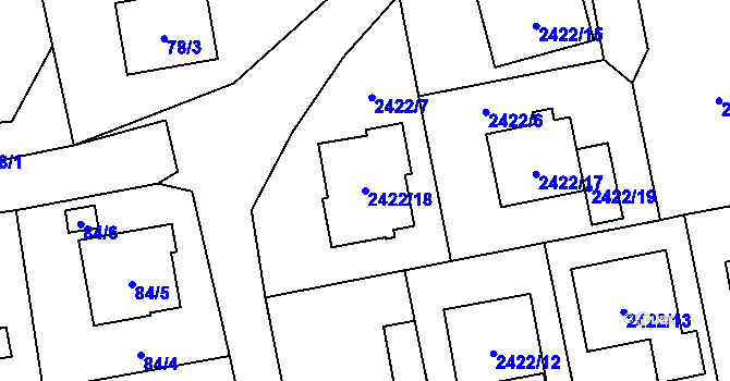 Parcela st. 2422/18 v KÚ Bolatice, Katastrální mapa