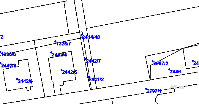 Parcela st. 2442/1 v KÚ Bolatice, Katastrální mapa