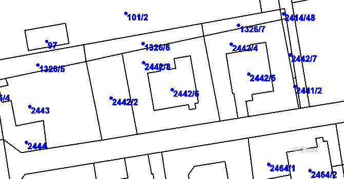 Parcela st. 2442/6 v KÚ Bolatice, Katastrální mapa
