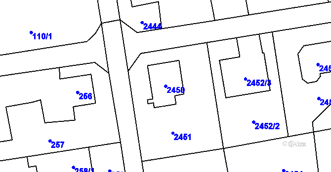 Parcela st. 2450 v KÚ Bolatice, Katastrální mapa
