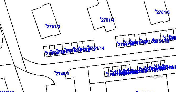Parcela st. 2751/14 v KÚ Bolatice, Katastrální mapa