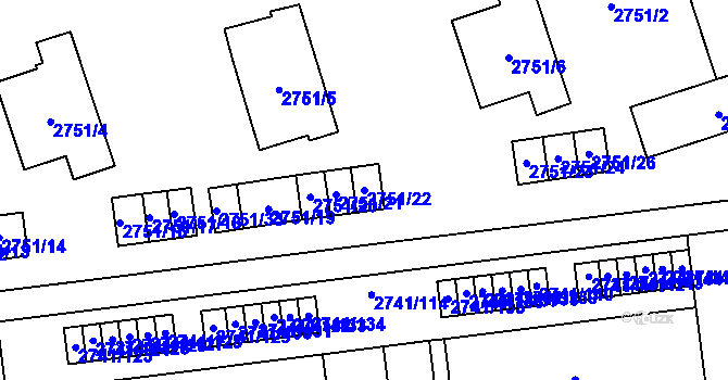 Parcela st. 2751/22 v KÚ Bolatice, Katastrální mapa