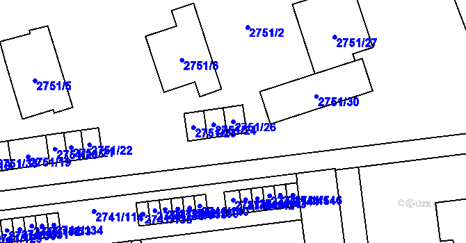 Parcela st. 2751/26 v KÚ Bolatice, Katastrální mapa