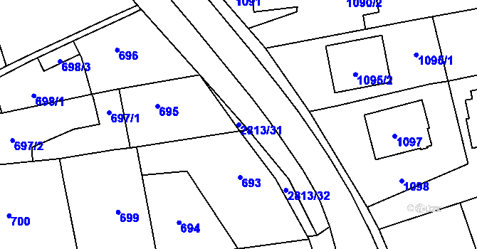 Parcela st. 2813/31 v KÚ Bolatice, Katastrální mapa