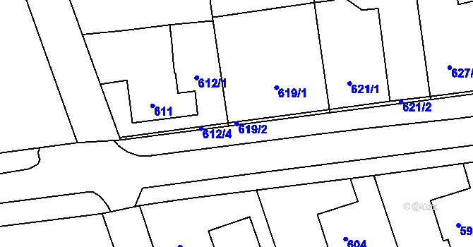 Parcela st. 619/2 v KÚ Bolatice, Katastrální mapa