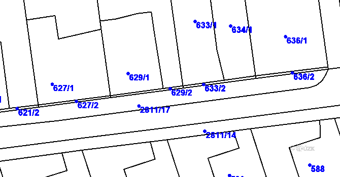 Parcela st. 629/2 v KÚ Bolatice, Katastrální mapa