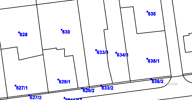 Parcela st. 633/1 v KÚ Bolatice, Katastrální mapa