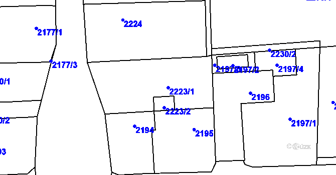 Parcela st. 2223/1 v KÚ Bolatice, Katastrální mapa
