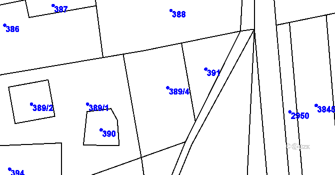 Parcela st. 389/4 v KÚ Bolatice, Katastrální mapa