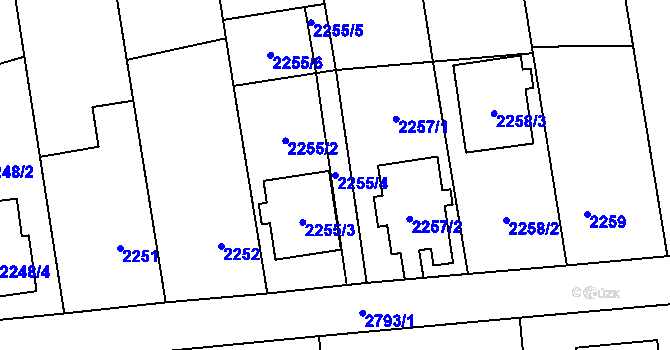 Parcela st. 2255/4 v KÚ Bolatice, Katastrální mapa