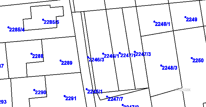 Parcela st. 2246/1 v KÚ Bolatice, Katastrální mapa