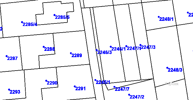 Parcela st. 2246/3 v KÚ Bolatice, Katastrální mapa