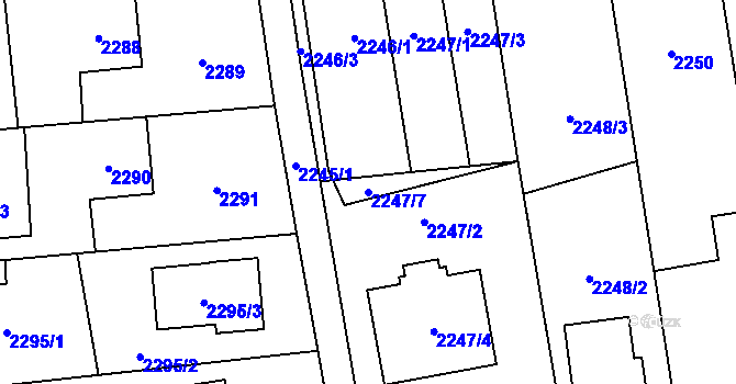 Parcela st. 2247/7 v KÚ Bolatice, Katastrální mapa