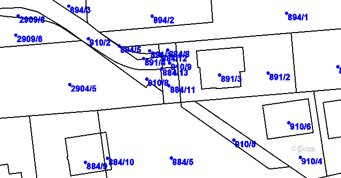 Parcela st. 884/11 v KÚ Bolatice, Katastrální mapa
