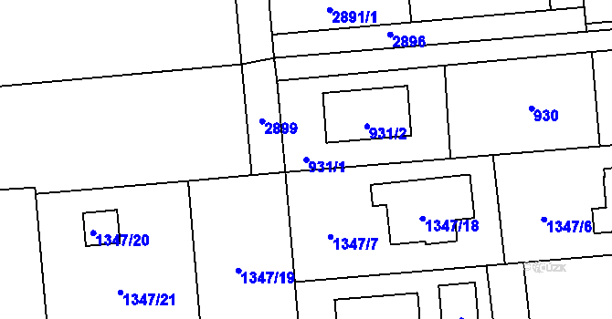 Parcela st. 931/1 v KÚ Bolatice, Katastrální mapa