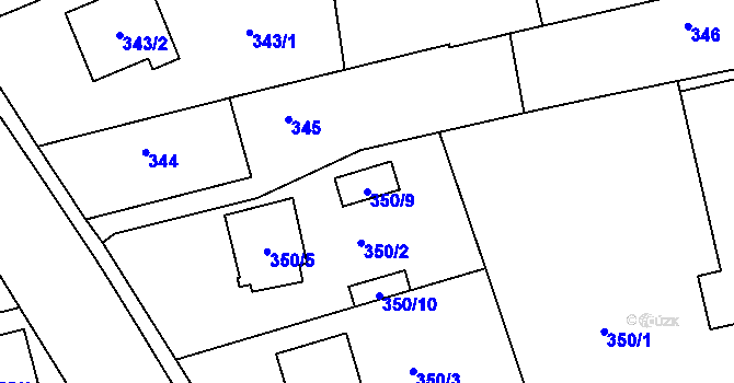 Parcela st. 350/9 v KÚ Bolatice, Katastrální mapa