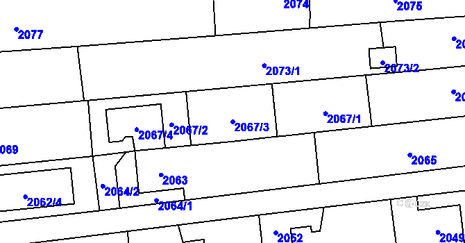 Parcela st. 2067/3 v KÚ Bolatice, Katastrální mapa