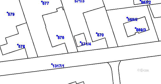 Parcela st. 571/4 v KÚ Bolatice, Katastrální mapa