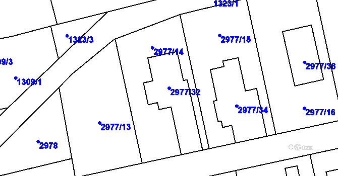 Parcela st. 2977/32 v KÚ Bolatice, Katastrální mapa