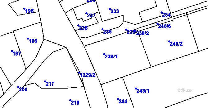 Parcela st. 239/1 v KÚ Bolatice, Katastrální mapa