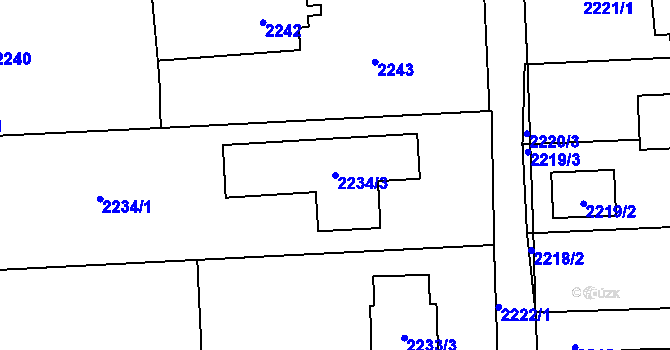 Parcela st. 2234/3 v KÚ Bolatice, Katastrální mapa