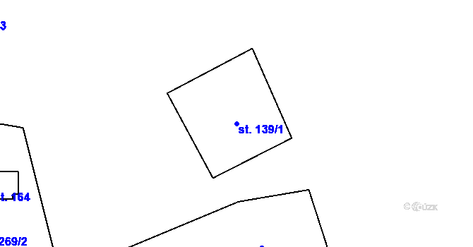 Parcela st. 139/1 v KÚ Boleboř, Katastrální mapa