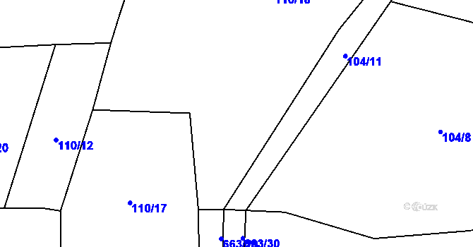 Parcela st. 110/13 v KÚ Boleboř, Katastrální mapa
