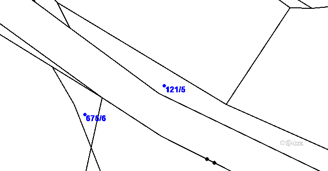 Parcela st. 121/5 v KÚ Boleboř, Katastrální mapa