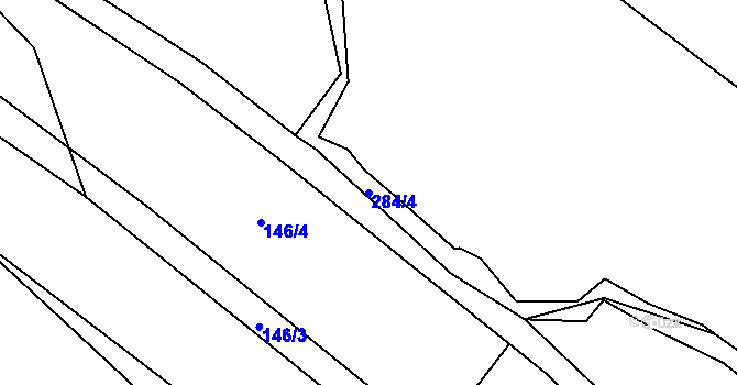 Parcela st. 284/4 v KÚ Boleboř, Katastrální mapa