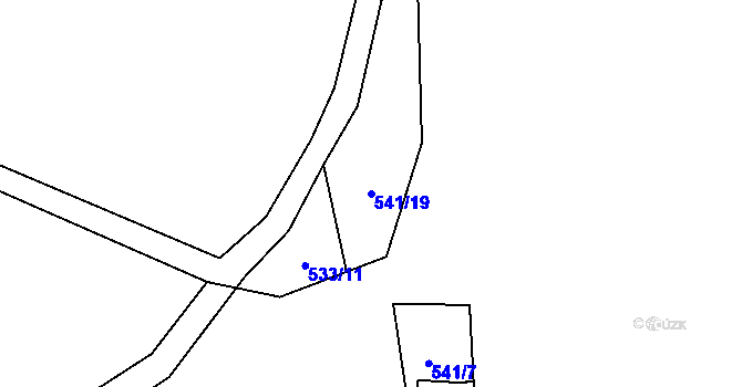 Parcela st. 541/19 v KÚ Boleboř, Katastrální mapa