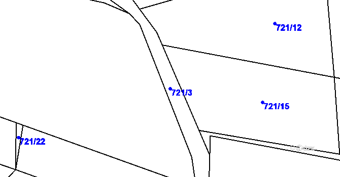 Parcela st. 721/3 v KÚ Orasín, Katastrální mapa
