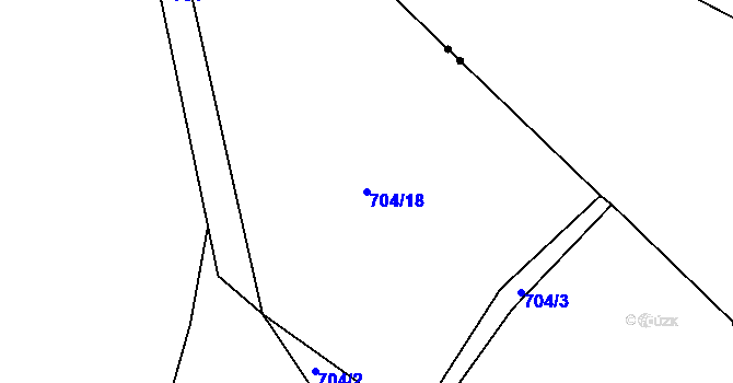 Parcela st. 704/18 v KÚ Orasín, Katastrální mapa