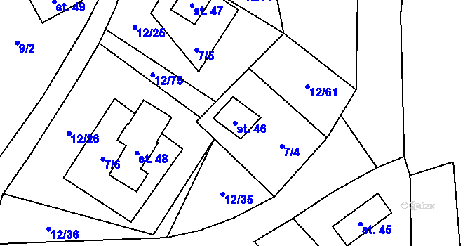 Parcela st. 46 v KÚ Svahová, Katastrální mapa