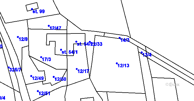Parcela st. 12/41 v KÚ Svahová, Katastrální mapa