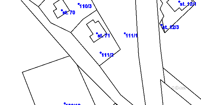 Parcela st. 111/2 v KÚ Svahová, Katastrální mapa