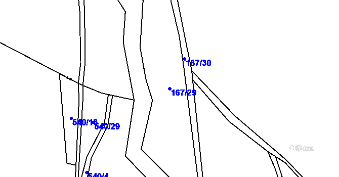 Parcela st. 167/29 v KÚ Svahová, Katastrální mapa