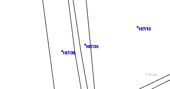 Parcela st. 167/35 v KÚ Svahová, Katastrální mapa