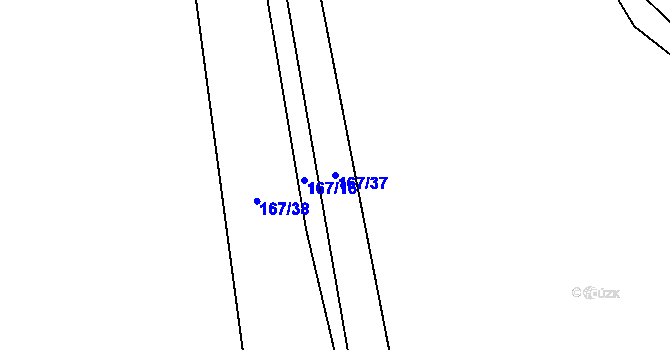 Parcela st. 167/37 v KÚ Svahová, Katastrální mapa