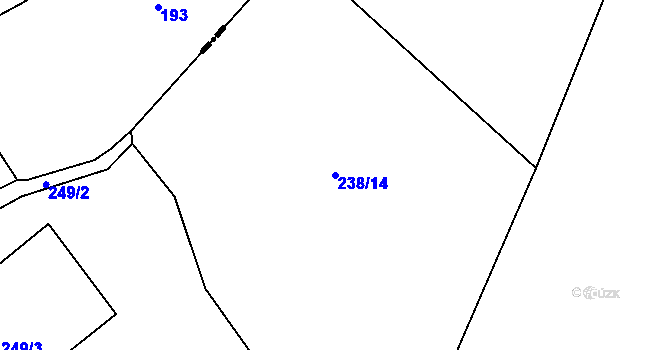 Parcela st. 238/14 v KÚ Svahová, Katastrální mapa
