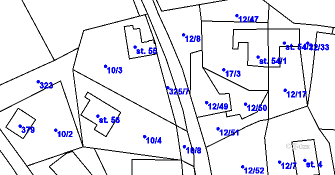 Parcela st. 325/7 v KÚ Svahová, Katastrální mapa