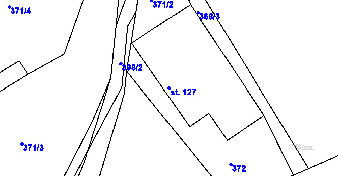 Parcela st. 127 v KÚ Bolehošť, Katastrální mapa