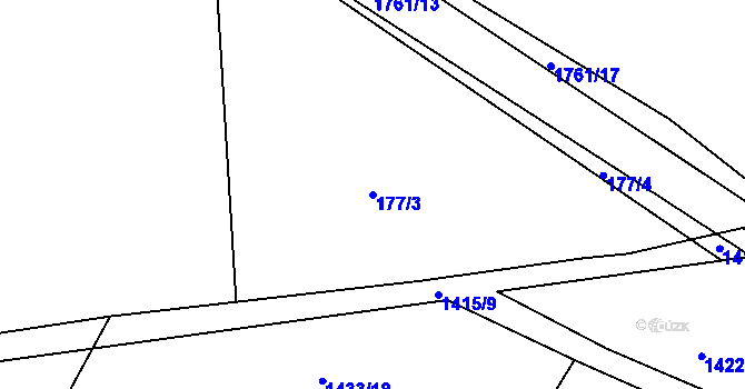 Parcela st. 177/3 v KÚ Bolehošť, Katastrální mapa