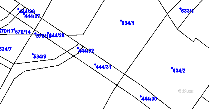 Parcela st. 534/2 v KÚ Bolehošť, Katastrální mapa