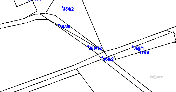 Parcela st. 368/12 v KÚ Bolehošť, Katastrální mapa