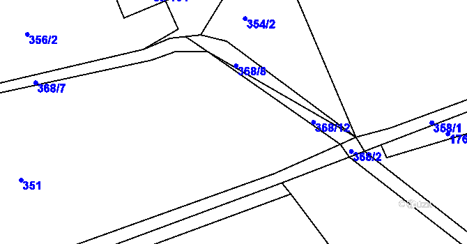 Parcela st. 368/19 v KÚ Bolehošť, Katastrální mapa