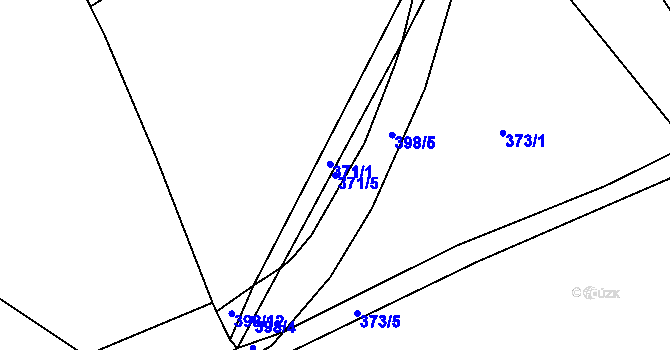 Parcela st. 371/5 v KÚ Bolehošť, Katastrální mapa