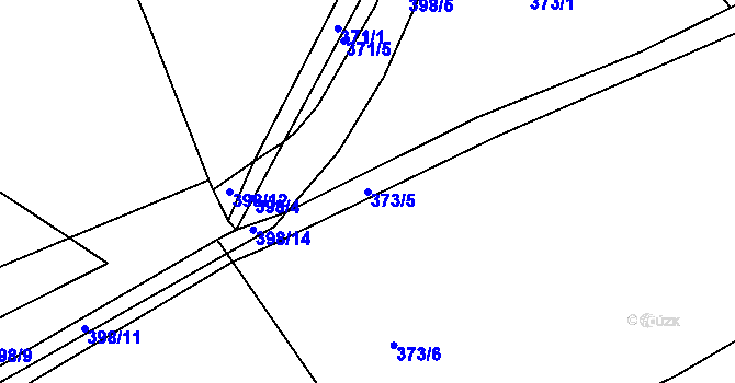 Parcela st. 373/5 v KÚ Bolehošť, Katastrální mapa