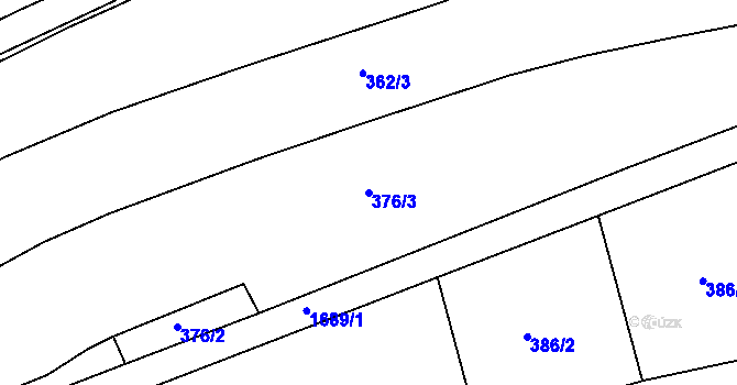Parcela st. 376/3 v KÚ Bolehošť, Katastrální mapa